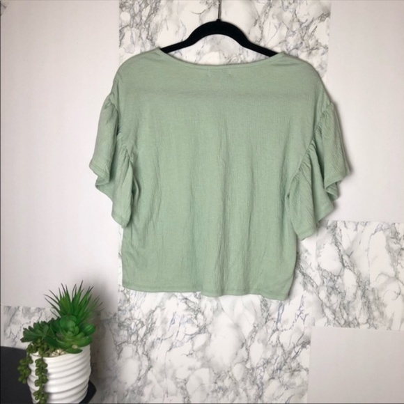 🌸Ten Sixty Sherman Ruffle Sleeve Textured Tee - Picture 6 of 6